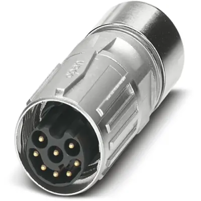 Plug, M17, 8 pole, crimp connection, SPEEDCON locking, straight, 1618648 - 1