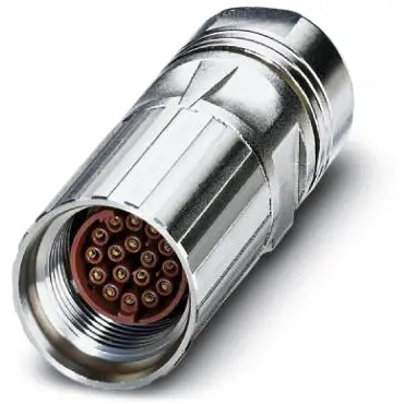 Jack, M17, 17 pole, crimp connection, screw locking, straight, 1607643 - 1