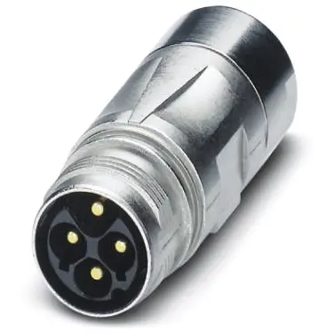 Plug, M17, 4 pole, crimp connection, SPEEDCON locking, straight, 1618406 - 1