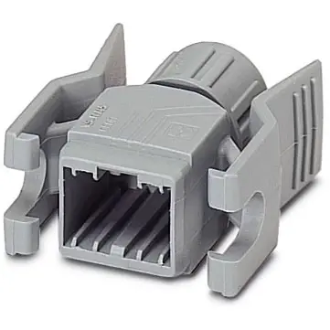 Grommet housing, gray, front mounting, for RJ45 connector, 1652295 - 1