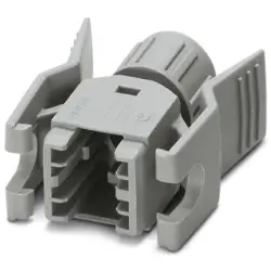 Grommet housing, gray, panel mounting, for RJ45 connector, 1688638