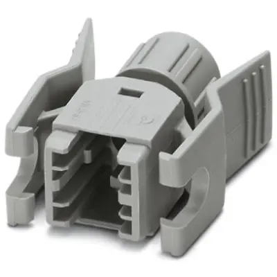 Grommet housing, gray, panel mounting, for RJ45 connector, 1688638 - 1