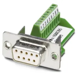 D-Sub socket, 9 pole, standard, straight, screw connection, 1688395