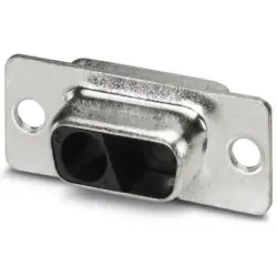 D-Sub socket, 2 pole, equipped, straight, screw connection, 1688421