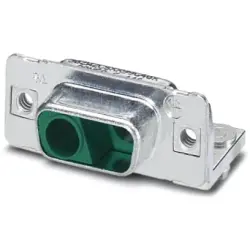 D-Sub socket, 2 pole, equipped, straight, solder pin, 1655289