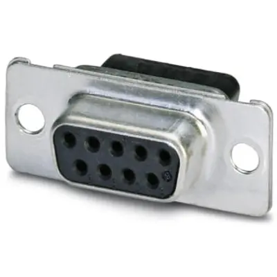 D-Sub socket, 9 pole, standard, equipped, straight, crimp connection, 1688861 - 1