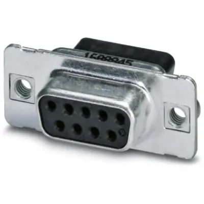 D-Sub socket, 9 pole, standard, straight, crimp connection, 1688845 - 1
