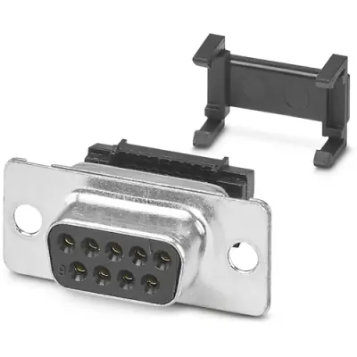D-Sub socket, 9 pole, standard, equipped, angled, screw connection, 1688829 - 1