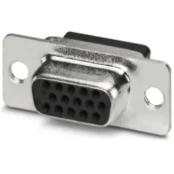 D-Sub socket, 15 pole, standard, equipped, straight, crimp connection, 1655124