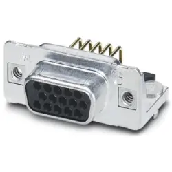 D-Sub socket, 15 pole, high density, equipped, angled, solder pin, 1656136