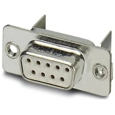 D-Sub socket, 9 pole, standard, equipped, angled, solder pin, 1654798 - 1