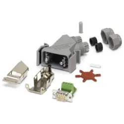 D-Sub plug, 9 pole, angled, screw connection, 1654549