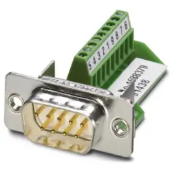 D-Sub plug, 9 pole, standard, straight, screw connection, 1688379