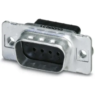 D-Sub plug, 9 pole, standard, straight, crimp connection, 1688832 - 1