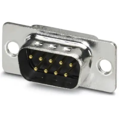 D-Sub plug, 9 pole, standard, equipped, straight, solder cup, 1688793 - 1