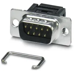 D-Sub plug, 9 pole, standard, equipped, angled, crimp connection, 1688816