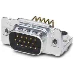 D-Sub plug, 15 pole, standard, equipped, angled, solder pin, 1655098