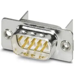 D-Sub plug, 9 pole, standard, equipped, angled, solder cup, 1654785