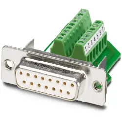 D-Sub socket, 15 pole, standard, straight, screw connection, 1688094