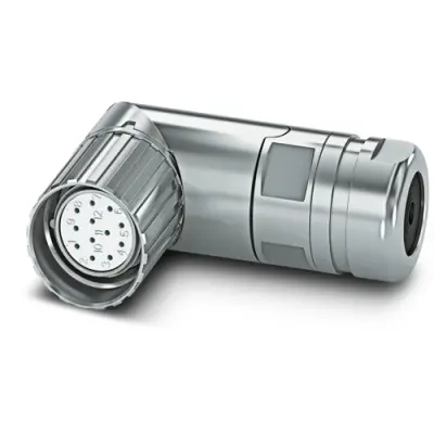 Jack, M23, 12 pole, crimp connection, screw locking, angled, 1244099 - 1