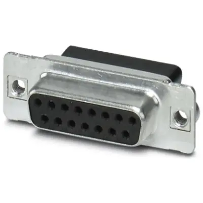 D-Sub socket, 15 pole, standard, equipped, straight, crimp connection, 1688926 - 1