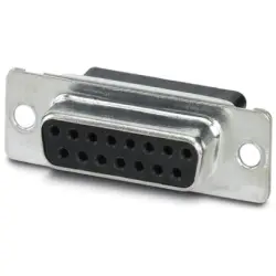D-Sub socket, 15 pole, standard, equipped, straight, crimp connection, 1688942