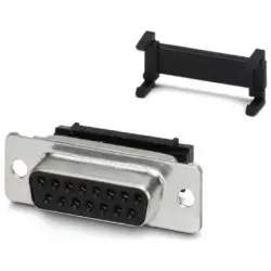 D-Sub socket, 15 pole, standard, equipped, angled, screw connection, 1688900