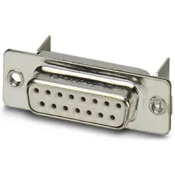 D-Sub socket, 15 pole, standard, equipped, angled, solder cup, 1654811