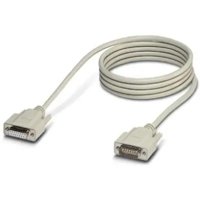 Extension cable, 1 m, D-Sub plug, 15 pole to D-Sub socket, 15 pole, 1656262 - 1