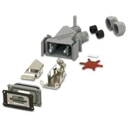 D-Sub plug, 15 pole, standard, angled, 1689132