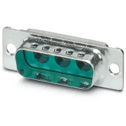 D-Sub plug, 3 pole, equipped, straight, solder pin, 1688201