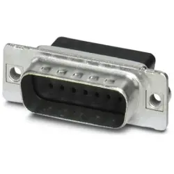 D-Sub plug, 15 pole, standard, straight, crimp connection, 1688913