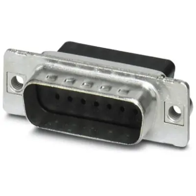 D-Sub plug, 15 pole, standard, straight, crimp connection, 1688913 - 1