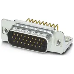 D-Sub plug, 26 pole, high density, equipped, angled, solder pin, 1655153