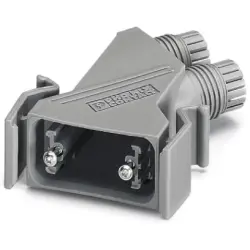 D-Sub connector housing, size: 2 (DA), angled 45°, cable Ø 3 to 10 mm, PA, gray, 1688052