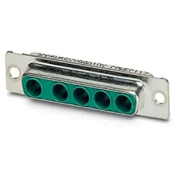 D-Sub socket, 5 pole, equipped, straight, screw connection, 1689983