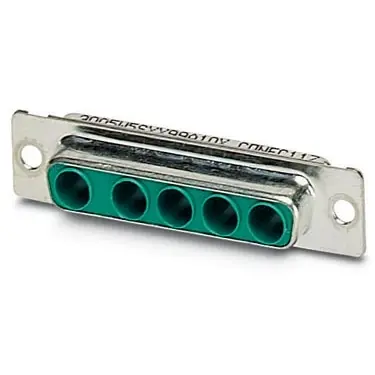D-Sub socket, 5 pole, equipped, straight, screw connection, 1689983 - 1
