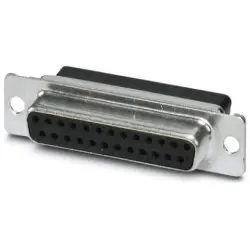 D-Sub socket, 25 pole, standard, equipped, straight, crimp connection, 1689967
