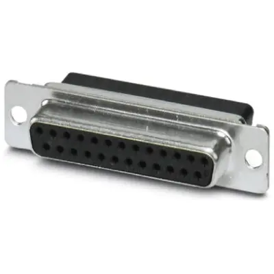 D-Sub socket, 25 pole, standard, equipped, straight, crimp connection, 1689967 - 1
