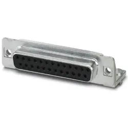 D-Sub socket, 25 pole, standard, equipped, angled, screw connection, 1689886