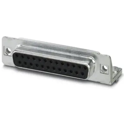 D-Sub socket, 25 pole, standard, equipped, angled, screw connection, 1689886 - 1