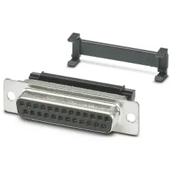 D-Sub socket, 25 pole, standard, equipped, angled, screw connection, 1689925