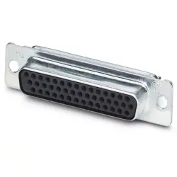 D-Sub socket, 44 pole, high density, equipped, straight, solder cup, 1655221