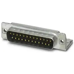 D-Sub plug, 25 pole, standard, equipped, angled, PCB connection, 1689873