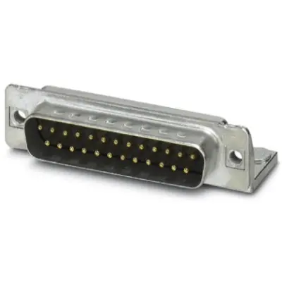 D-Sub plug, 25 pole, standard, equipped, angled, PCB connection, 1689873 - 1