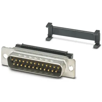 D-Sub plug, 25 pole, standard, equipped, angled, solder pin, 1689912 - 1