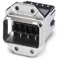 Panel feed through, silver, panel mounting, for push-pull connector, 1608249