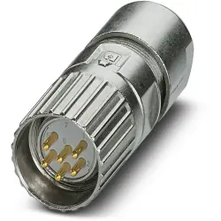 Plug, M23, 6 pole, crimp connection, screw locking, straight, 1629232