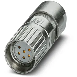 Jack, M23, 6 pole, crimp connection, screw locking, straight, 1629236