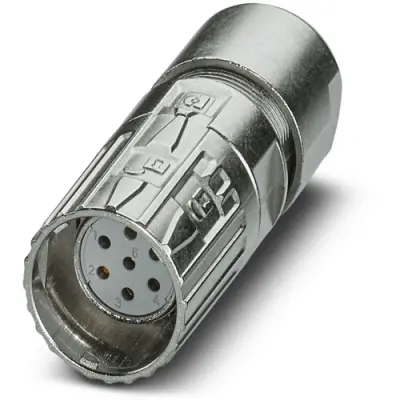 Jack, M23, 7 pole, crimp connection, ONECLICK quick locking system, straight, 1629180 - 1